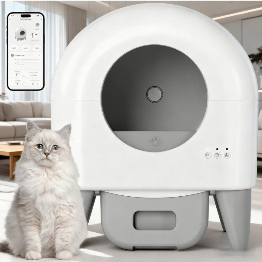 Automatic Self-Cleaning Cat Litter Box with App Control, Smart Sensor Litter System for Multiple Cats, Large Capacity with Washable Liner and Waste Bags - Image 2