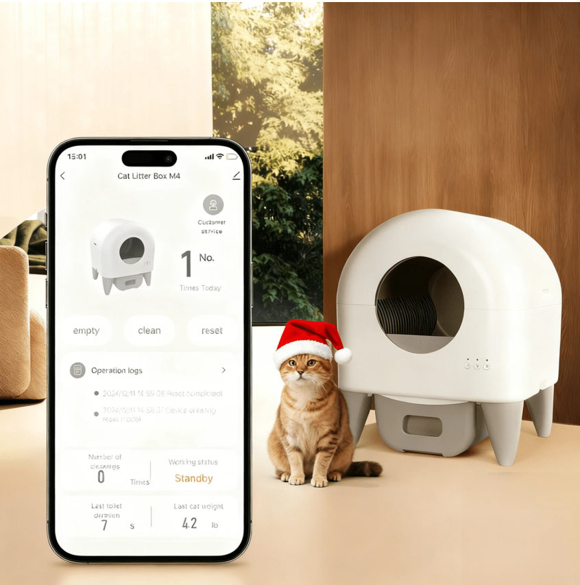 Automatic Self-Cleaning Cat Litter Box with App Control, Smart Sensor Litter System for Multiple Cats, Large Capacity with Washable Liner and Waste Bags - Image 3