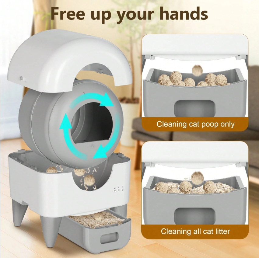 Automatic Self-Cleaning Cat Litter Box with App Control, Smart Sensor Litter System for Multiple Cats, Large Capacity with Washable Liner and Waste Bags - Image 9