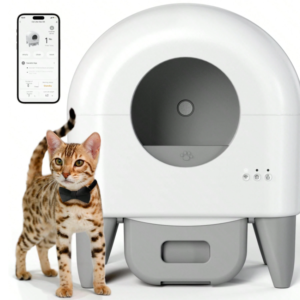 Automatic Self-Cleaning Cat Litter Box with App Control, Smart Sensor Litter System for Multiple Cats, Large Capacity with Washable Liner and Waste Bags